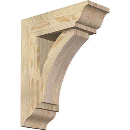 Ekena Millwork Thorton Traditional Rough Sawn Bracket w/ Offset Brace, Douglas Fir, 6"W x 16"D x 20"H BKT0604X16X20THR01RDF